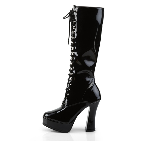 PLEASER ELECTRA-2020 BOOTS BLACK PATENT - Picture 3 of 14